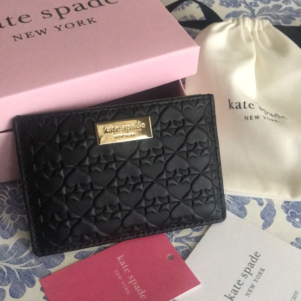 NWT Kate Spade Black Card Holder
